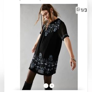 NWT Free People Bali Twilight Black Mini Dress